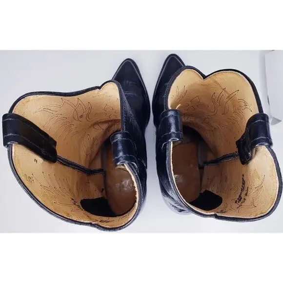 Vtg. TONY LAMA Western Cowboy Boots Black Leather 6711 Men's 9 EE *NOT WIDE* - Picture 3 of 16